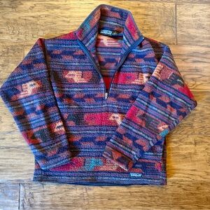 Vintage Patagonia Women’s Multicolor Zip-Neck Fleece Pullover